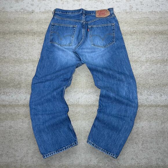 Levi's Other - Vintage Levis Jeans 501 Regular Straight Fit Medium Wash Denim Button Fly 90s